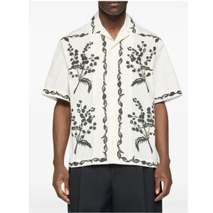 JACQUEMUS la chemise jean boiling shirt sz 48 Men's Black and White Floral Shirt